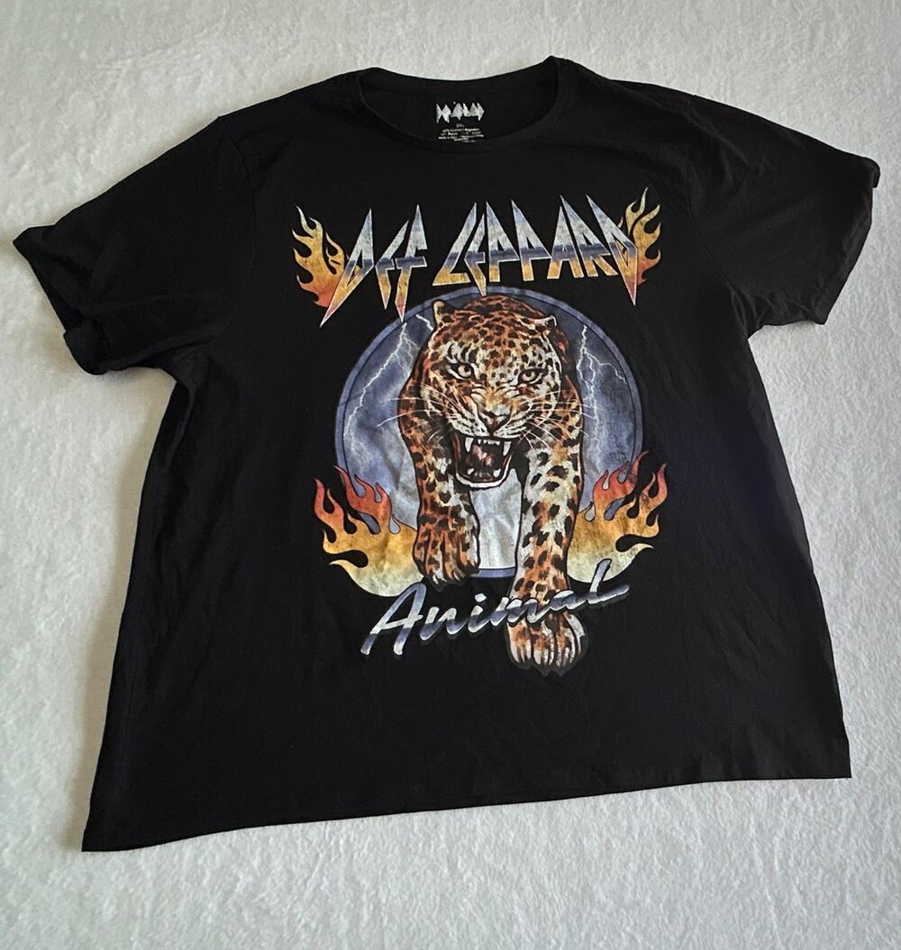 Def Leppard “Animal” Black Graphic T-Shirt, 2XL, 60/40 Cotton Poly 05/2023